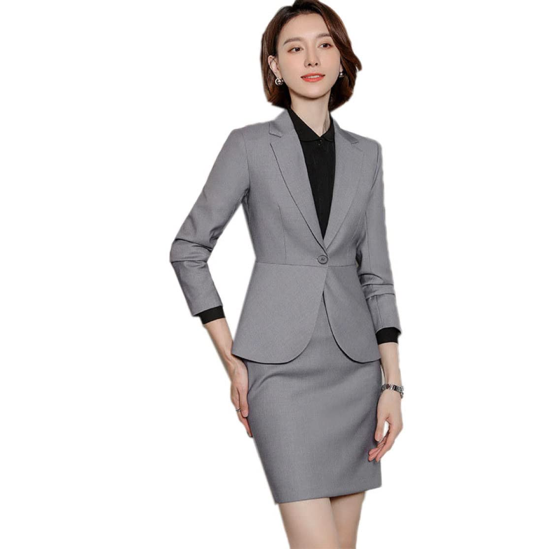 自由区 グレー スカートスーツ 上38下36 W64 秋冬 未使用に近い DMW 自由区 グレー スカートスーツ 上38下36 W64 秋冬 未使用に近い DMW